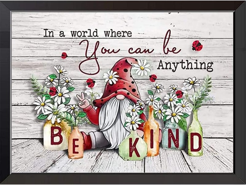 Tiwabb Stamped , Gnome Counted Cross Stitch Kits for Adults Beginners,Full Range of Cross-Stitch Stamped Kits Needlecrafts for Home Wall Decor Patterns 11.8x15.7inch - Image 1